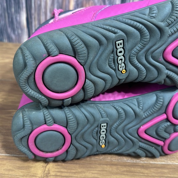 Bogs Girls Ankle Boots Youth size 5 Bungee Pink Gray Hiking Waterproof Booties - Picture 14 of 14